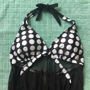 Polka dot Swimsuit top with flowy coverage